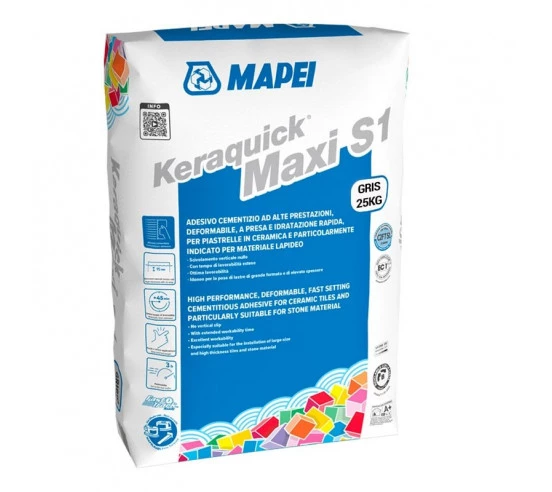 Mortier colle carrelage rapide 25kg KERAQUICK MAXI S1 C2FTS1 MAPEI - 4