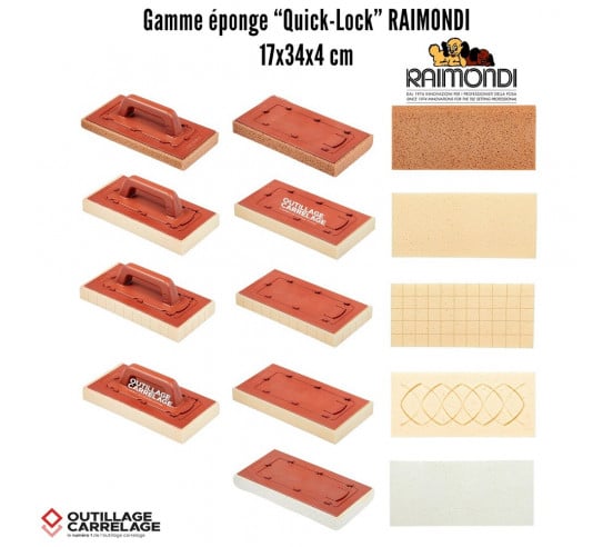 Frottoirs éponge 17 x 34 x 4 cm Quick-Lock RAIMONDI - 15