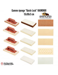 Frottoirs éponge  13x30x3 cm Quick-Lock RAIMONDI - 1
