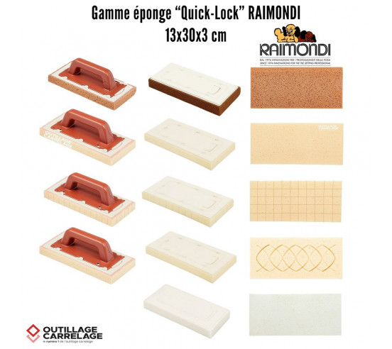 Frottoirs éponge  13x30x3 cm Quick-Lock RAIMONDI - 11