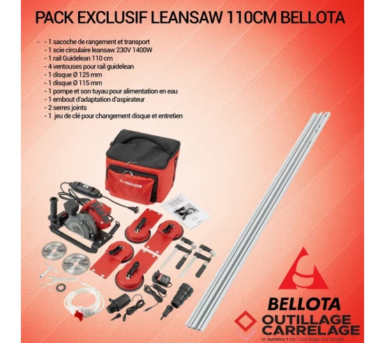 Pack scie circulaire + 1 rail 110cm LEANSAW BELLOTA - 1