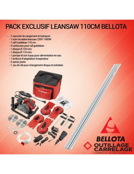 Pack scie circulaire + 1 rail 110cm LEANSAW BELLOTA - 1