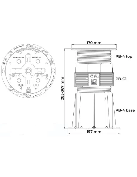 Plot réglable de 285 à 367 mm (Gamme PB) PB-6 BUZON - 4