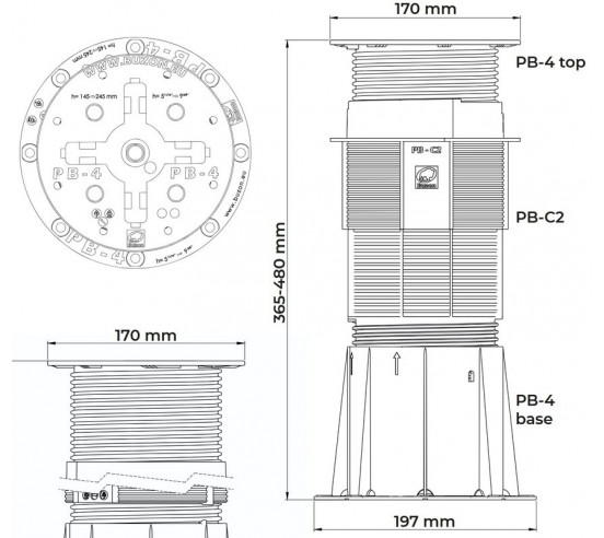 Plot réglable de 365 à 480 mm (Gamme PB) PB-7 BUZON - 5