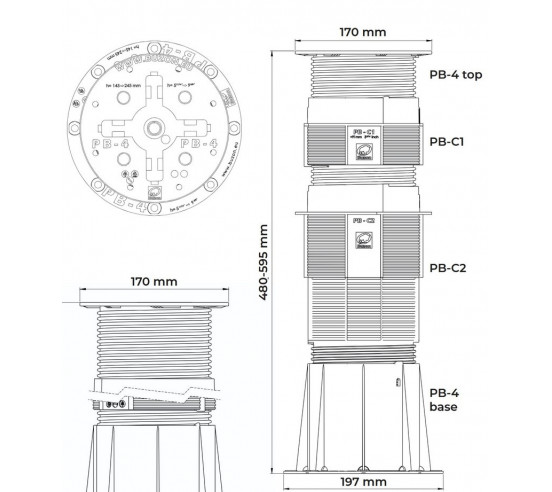 Plot réglable de 480 à 595 mm (Gamme PB) PB-8 BUZON - 15