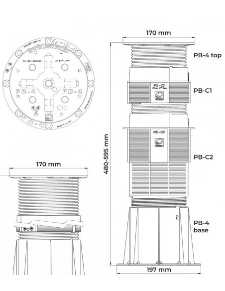 Plot réglable de 480 à 595 mm (Gamme PB) PB-8 BUZON - 15