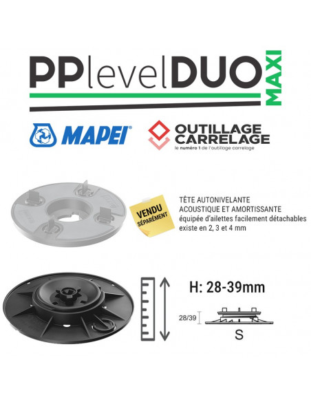 Base de plot réglable de 28 à 39 mm PP LEVEL DUO MAXI MAPEI - 1