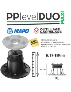 Base de plot réglable "XL" de 87 à 150 mm PP LEVEL DUO MAXI MAPEI - 1