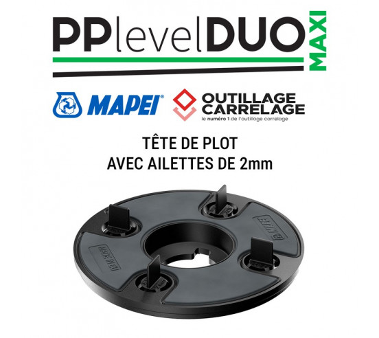 Tête de plot autonivelante avec croisillons de 2 mm LEVEL DUO MAXI MAPEI - 1