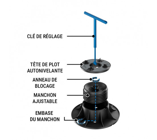 Tête de plot autonivelante avec croisillons de 2 mm LEVEL DUO MAXI MAPEI - 3
