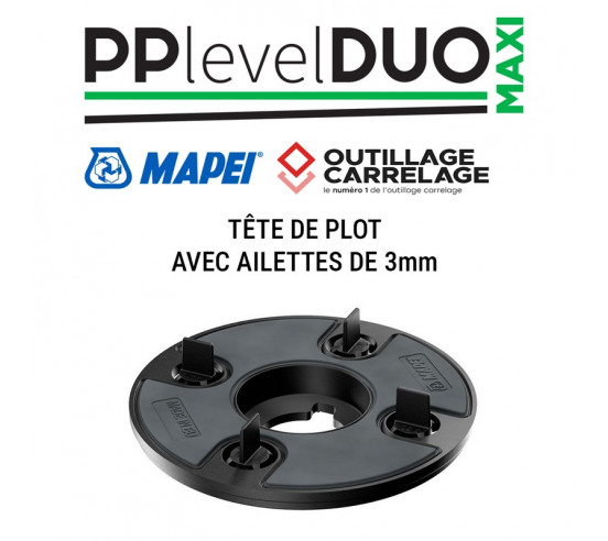 Tête de plot autonivelante avec croisillons de 3 mm PP LEVEL DUO MAXI MAPEI - 1