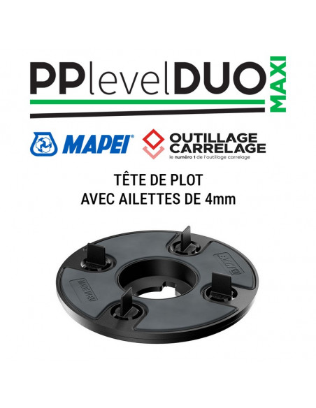 Tête de plot autonivelante avec croisillons de 4 mm PP LEVEL DUO MAXI MAPEI - 1