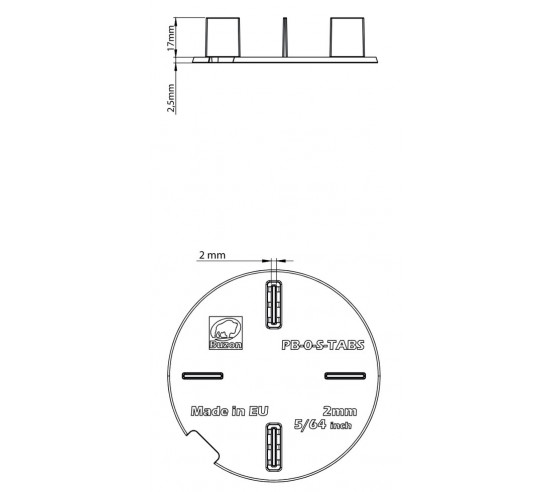 Croisillon de 2 mm à poser U-TABS-FLAT-2MM BUZON - 2