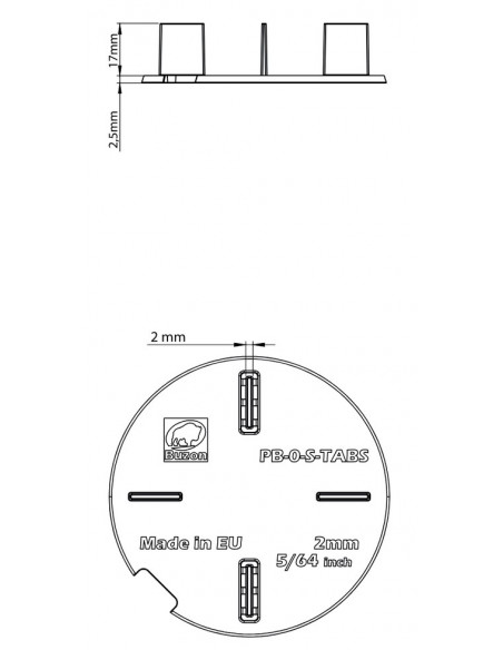 Croisillon de 2 mm à poser U-TABS-FLAT-2MM BUZON - 2