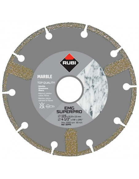 Disque diamant marbre ÉLECTRODÉPOSÉ - EMG RUBI - 1