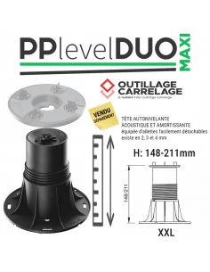Base de plot réglable "XXL" de  148 à 211 mm PP LEVEL DUO MAXI MAPEI - 1