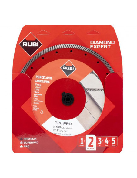 copy of Disque diamant grès cérame Ø - 300 mm TURBO - TPL-EXT PRO RUBI - 2