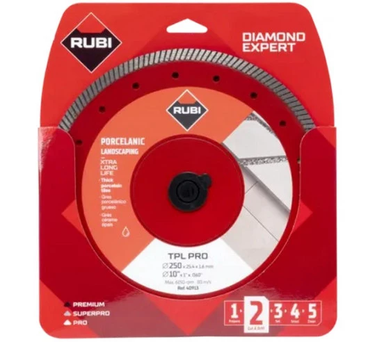 Disque diamant grès cérame Ø - 250 mm TURBO - TPL-EXT PRO RUBI - 2
