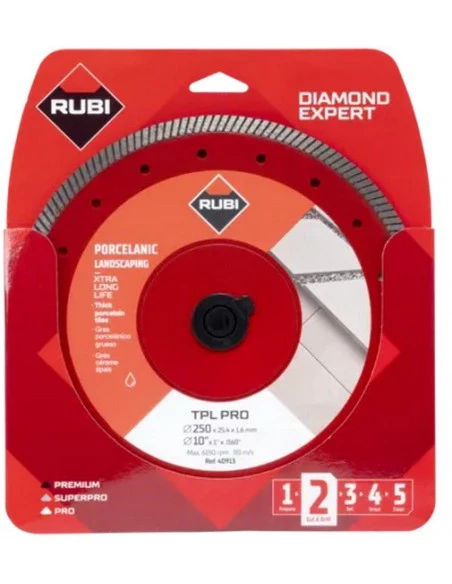 Disque diamant grès cérame Ø - 250 mm TURBO - TPL-EXT PRO RUBI - 2