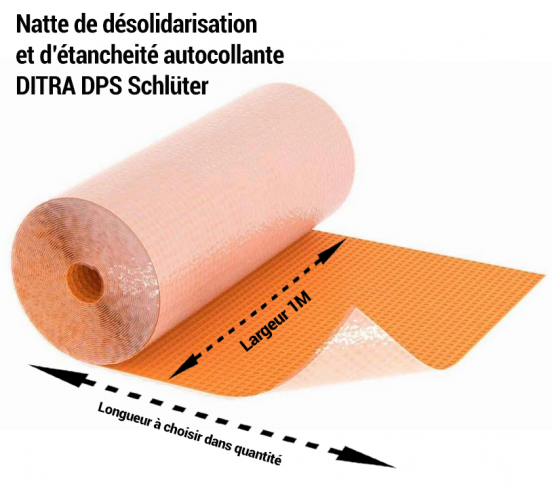 DITRA Natte de désolidarisation et d'étanchéité autocollante / m² SCHLUTER - 1