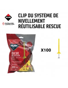 sachet de 100 clips de nivellement réutilisable RESCUE LEVEL SYSTEM RUBI - 1