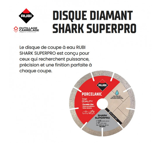 DISQUE DIAMANT SHARK SUPERPRO RUBI - 1