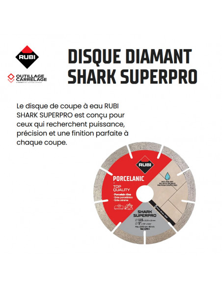 DISQUE DIAMANT SHARK SUPERPRO RUBI - 1
