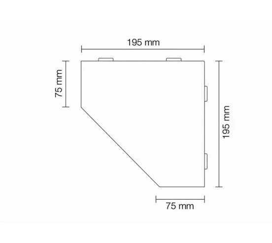 Tablette d'angle de douche 19,5x19,5cm WAVE S2 MGS Noir Graphipe Mat SCHLUTER - 4