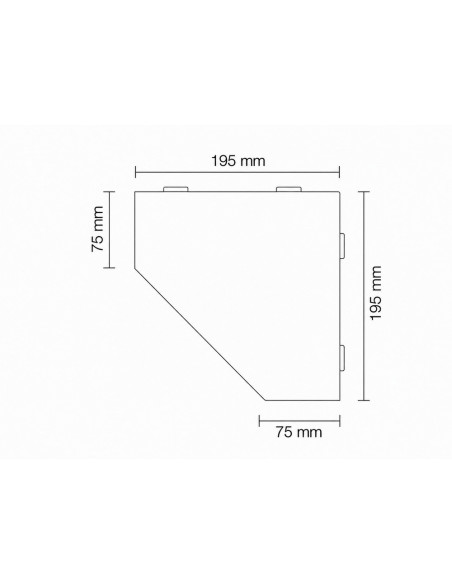 Tablette d'angle de douche 19,5x19,5cm WAVE S2 MGS Noir Graphipe Mat SCHLUTER - 4