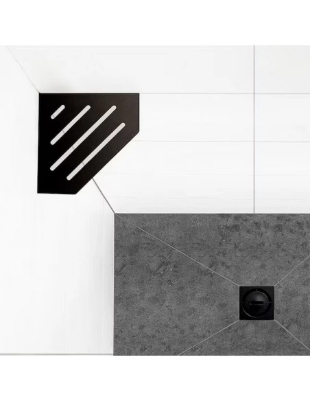 Tablette d'angle de douche 19,5x19,5cm WAVE S2 MGS Noir Graphipe Mat SCHLUTER - 2