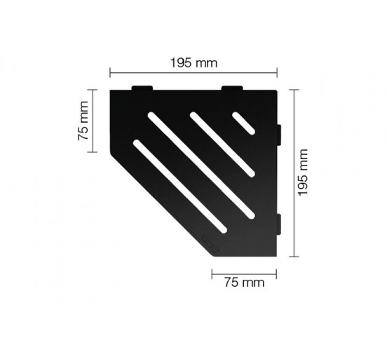 Tablette d'angle de douche 19,5x19,5cm WAVE S2 MGS Noir Graphipe Mat SCHLUTER - 3