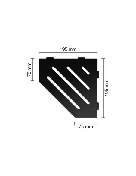 Tablette d'angle de douche 19,5x19,5cm WAVE S2 MGS Noir Graphipe Mat SCHLUTER - 3