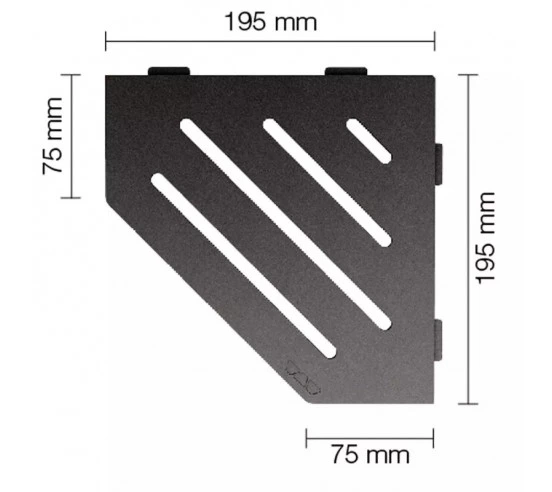 Tablette d'angle de douche SHELF-E-S2 19,5x19,5cm WAVE S2 SCHLUTER - 12