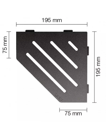 Tablette d'angle de douche SHELF-E-S2 19,5x19,5cm WAVE S2 SCHLUTER - 12