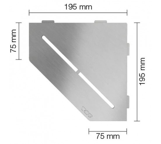 Tablette d'angle de douche SHELF-E-S2 19,5x19,5cm PURE D7 SCHLUTER - 1
