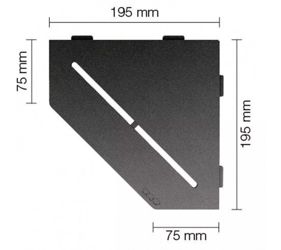 Tablette d'angle de douche SHELF-E-S2 19,5x19,5cm PURE D7 SCHLUTER - 12