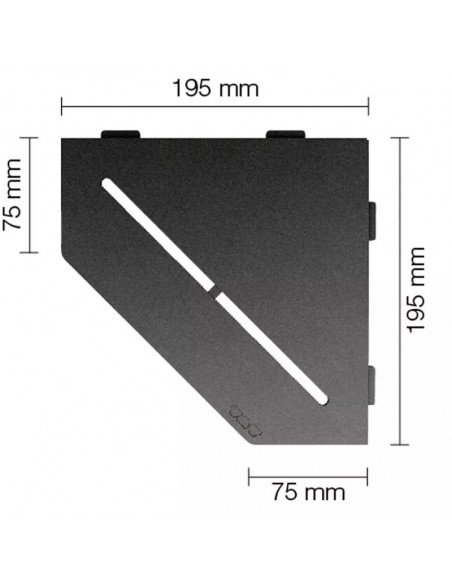 Tablette d'angle de douche SHELF-E-S2 19,5x19,5cm PURE D7 SCHLUTER - 12
