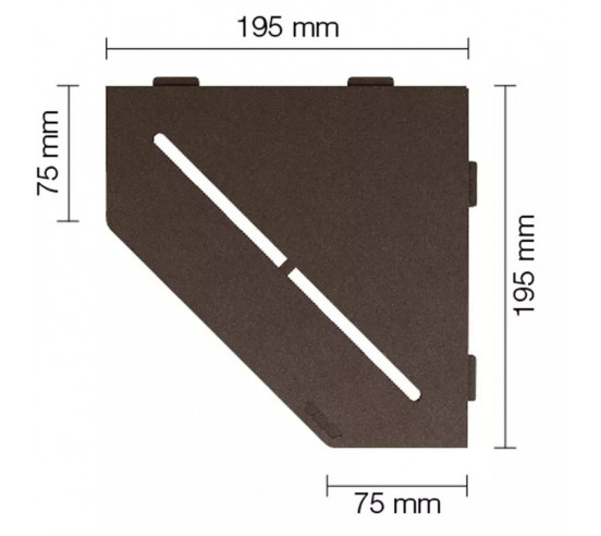 Tablette d'angle de douche SHELF-E-S2 19,5x19,5cm PURE D7 SCHLUTER - 14