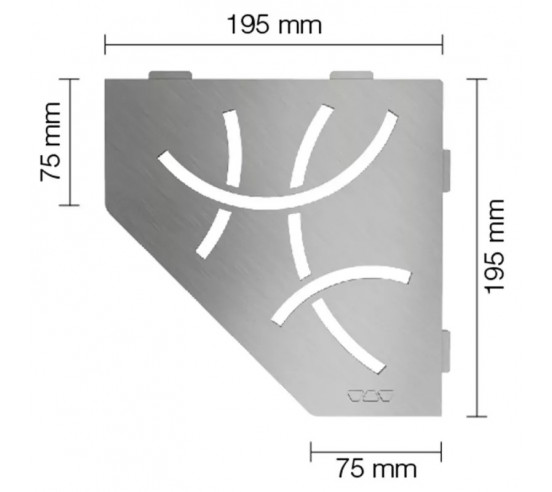 Tablette d'angle de douche SHELF-E-S2 19,5x19,5cm CURVE D6 SCHLUTER - 1