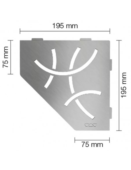 Tablette d'angle de douche SHELF-E-S2 19,5x19,5cm CURVE D6 SCHLUTER - 1