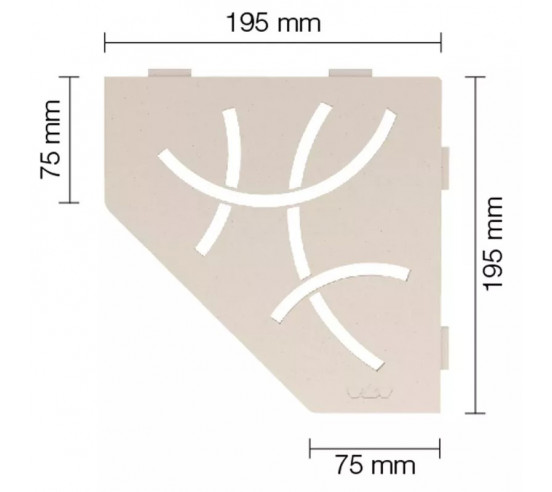 Tablette d'angle de douche SHELF-E-S2 19,5x19,5cm CURVE D6 SCHLUTER - 5