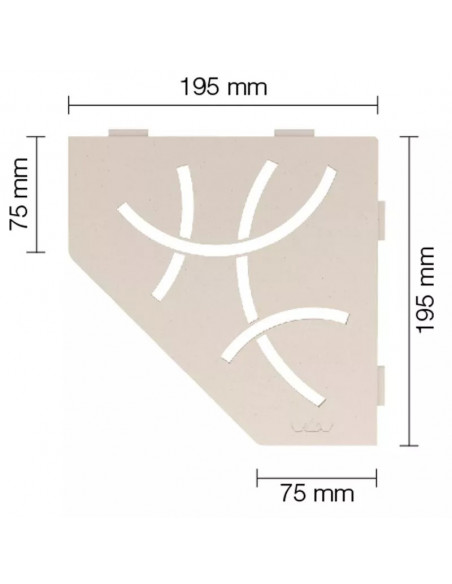 Tablette d'angle de douche SHELF-E-S2 19,5x19,5cm CURVE D6 SCHLUTER - 5
