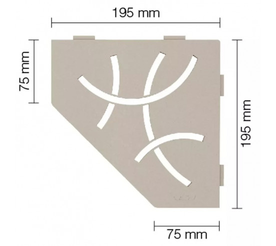 Tablette d'angle de douche SHELF-E-S2 19,5x19,5cm CURVE D6 SCHLUTER - 8