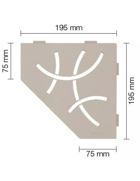 Tablette d'angle de douche SHELF-E-S2 19,5x19,5cm CURVE D6 SCHLUTER - 8