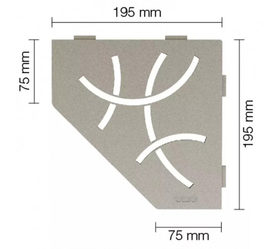 Tablette d'angle de douche SHELF-E-S2 19,5x19,5cm CURVE D6 SCHLUTER - 11