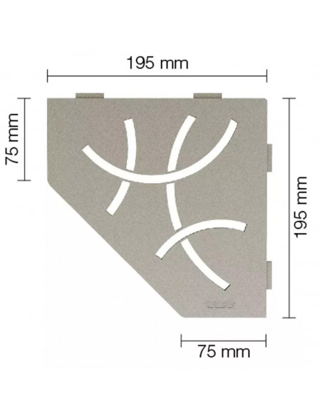 Tablette d'angle de douche SHELF-E-S2 19,5x19,5cm CURVE D6 SCHLUTER - 11