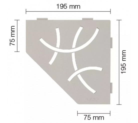 Tablette d'angle de douche SHELF-E-S2 19,5x19,5cm CURVE D6 SCHLUTER - 14