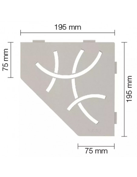 Tablette d'angle de douche SHELF-E-S2 19,5x19,5cm CURVE D6 SCHLUTER - 14