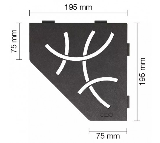 Tablette d'angle de douche SHELF-E-S2 19,5x19,5cm CURVE D6 SCHLUTER - 17