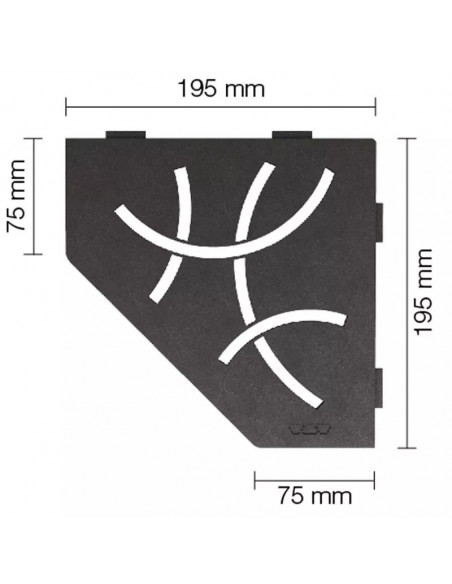 Tablette d'angle de douche SHELF-E-S2 19,5x19,5cm CURVE D6 SCHLUTER - 17